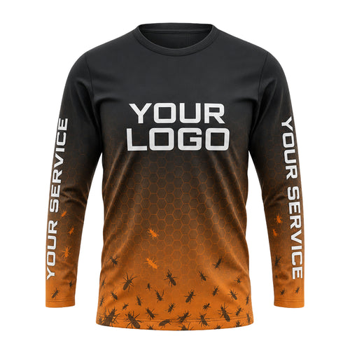 Orange Swarm Honeycomb Blitz pest control shirt PCST13 - front
