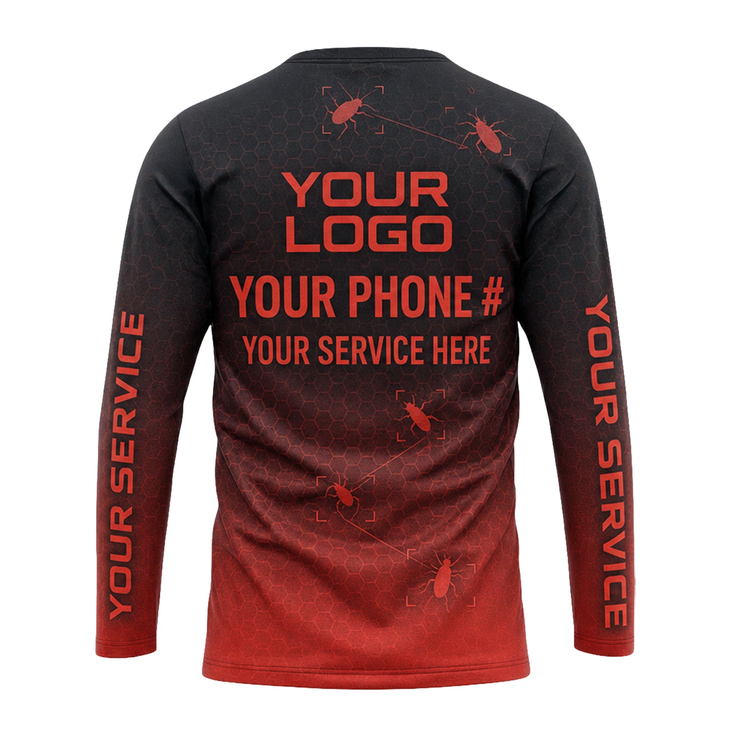 Red Target Roach Lock pest control shirt PCST15 - back