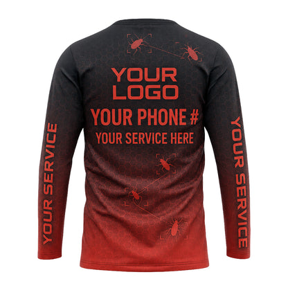 Red Target Roach Lock pest control shirt PCST15 - back