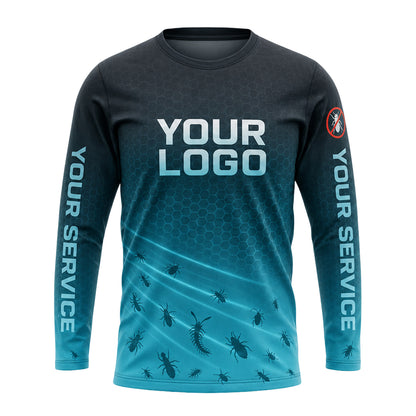Cyan Pest Swarm Vortex pest control shirt PCST16 - front