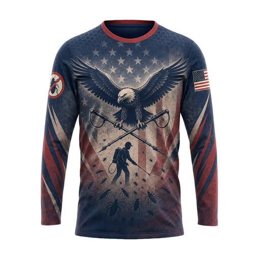 Patriot Eagle Sprayer Crest pest control shirt PCUP02 - front