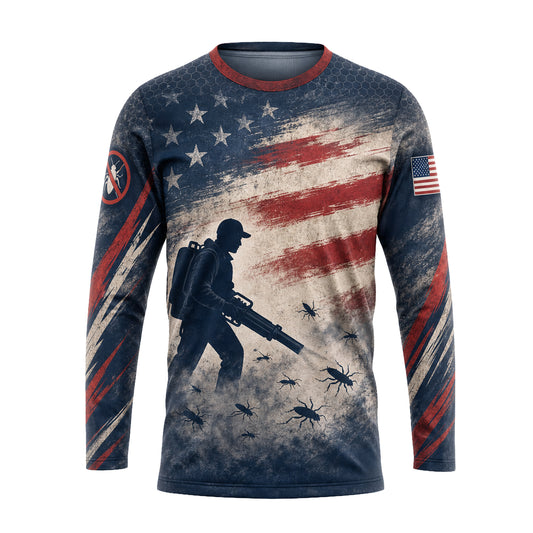 Old Glory Fogger Patrol pest control shirt PCUP03 - front