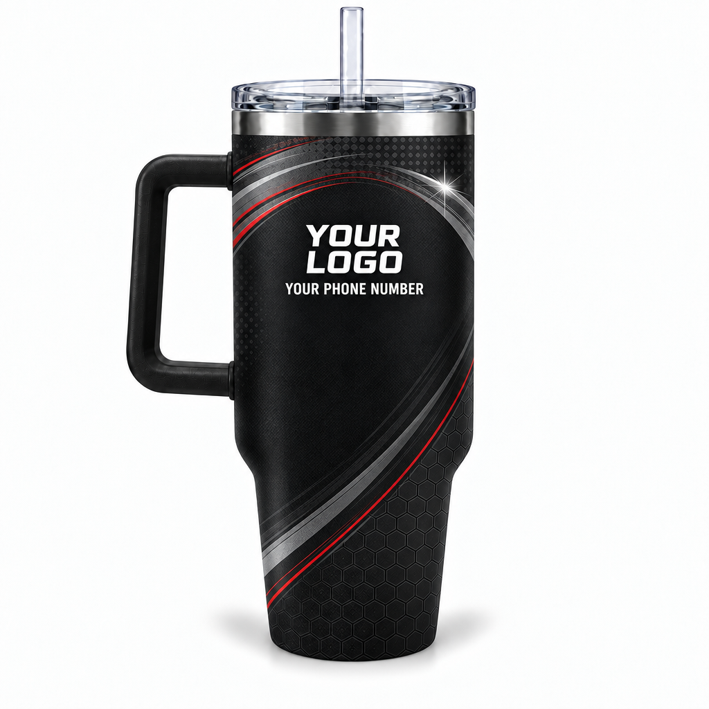 ADN038 personalized tumbler 40oz back product mockup