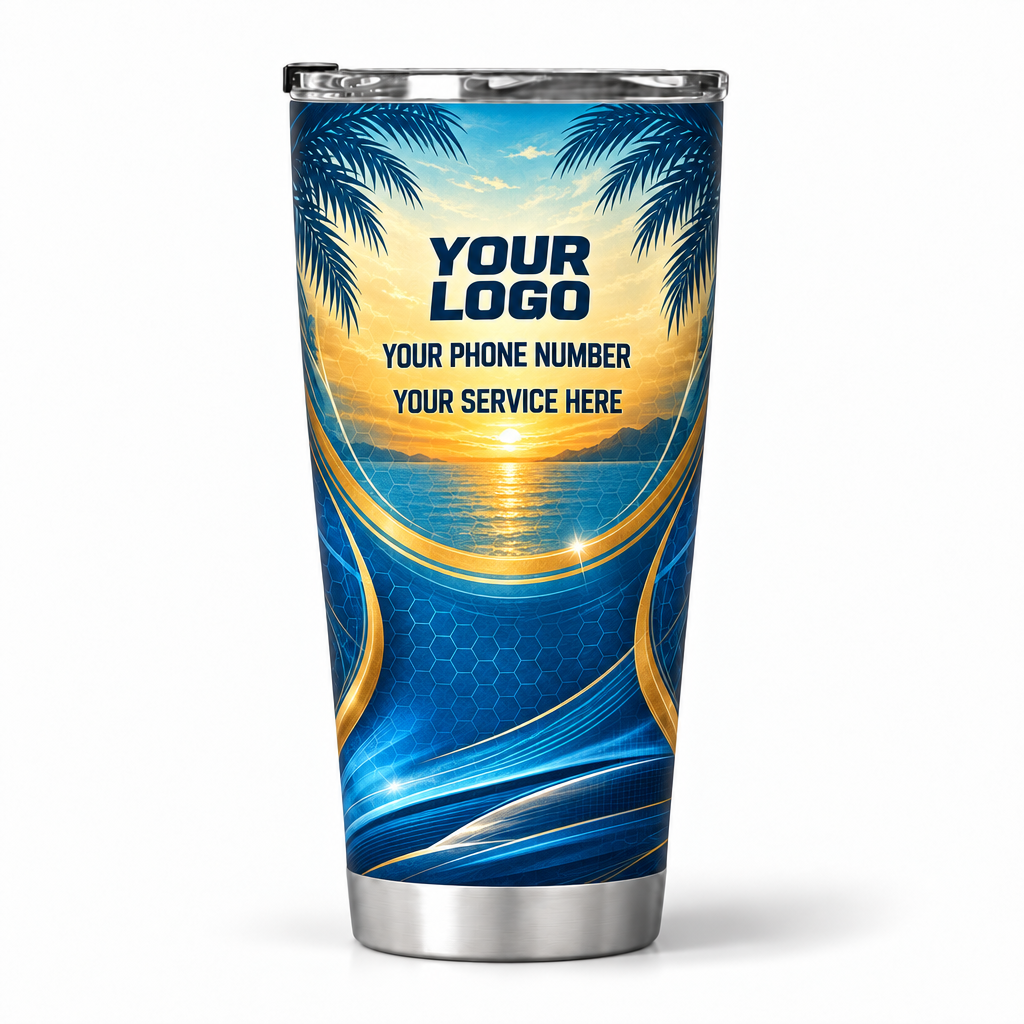 ADN068 personalized tumbler 20oz back product mockup