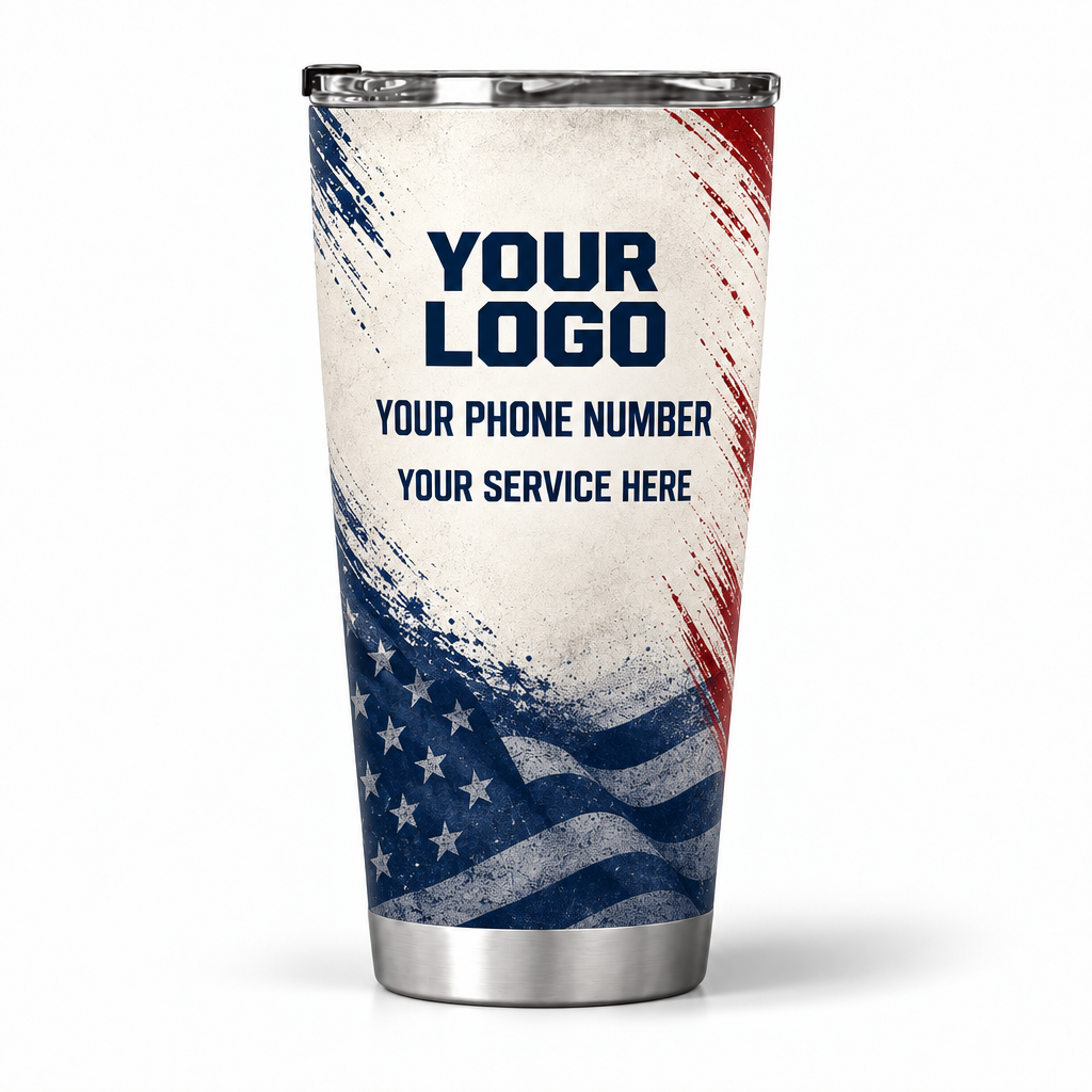 HMN008 personalized tumbler 20oz back product mockup