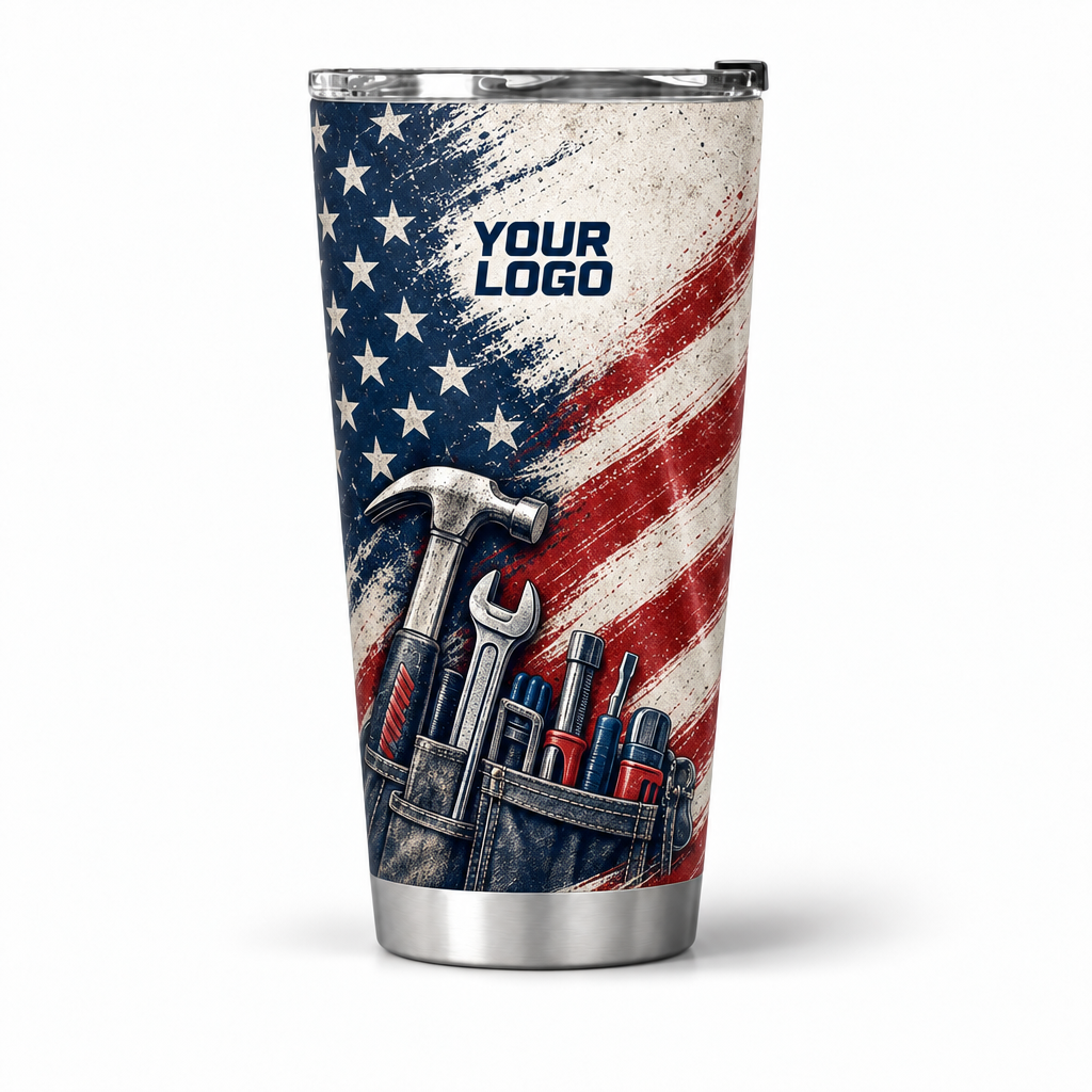 HMN008 personalized tumbler 20oz front product mockup