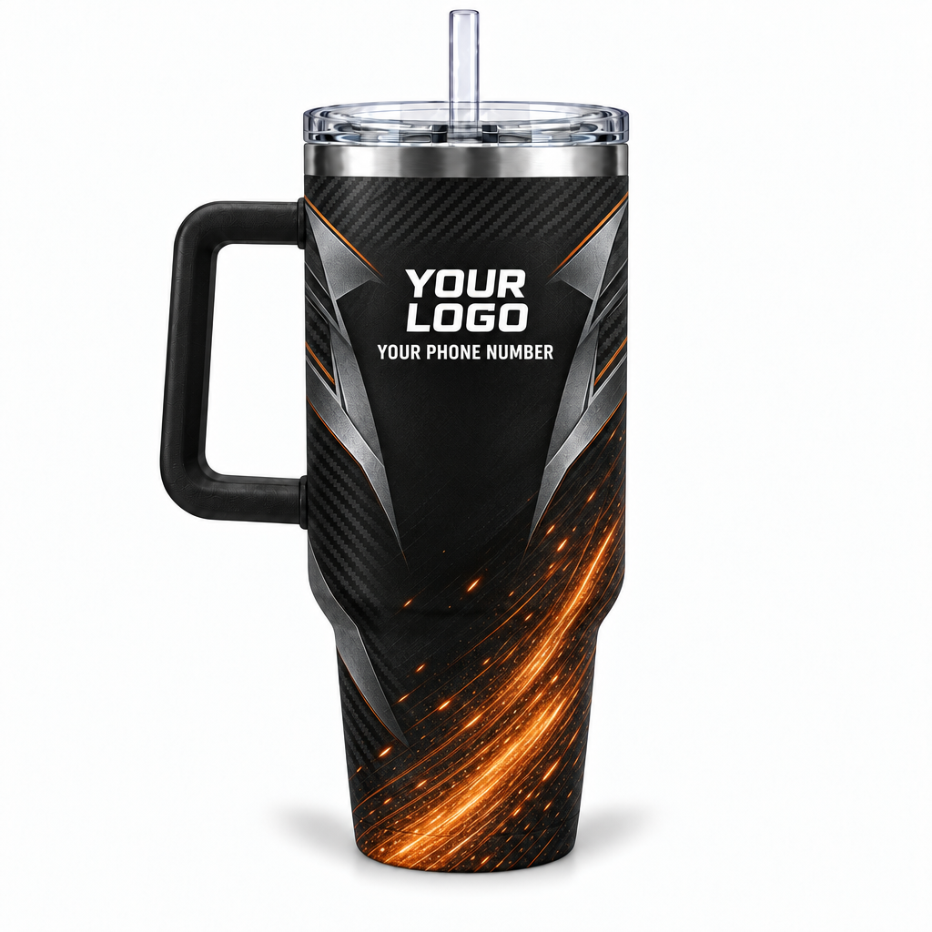 HMN013 personalized tumbler 40oz back product mockup