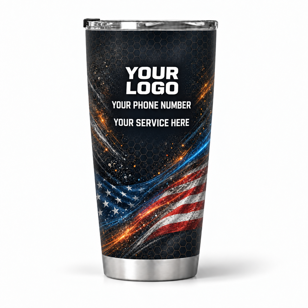 HMN016 personalized tumbler 20oz back product mockup