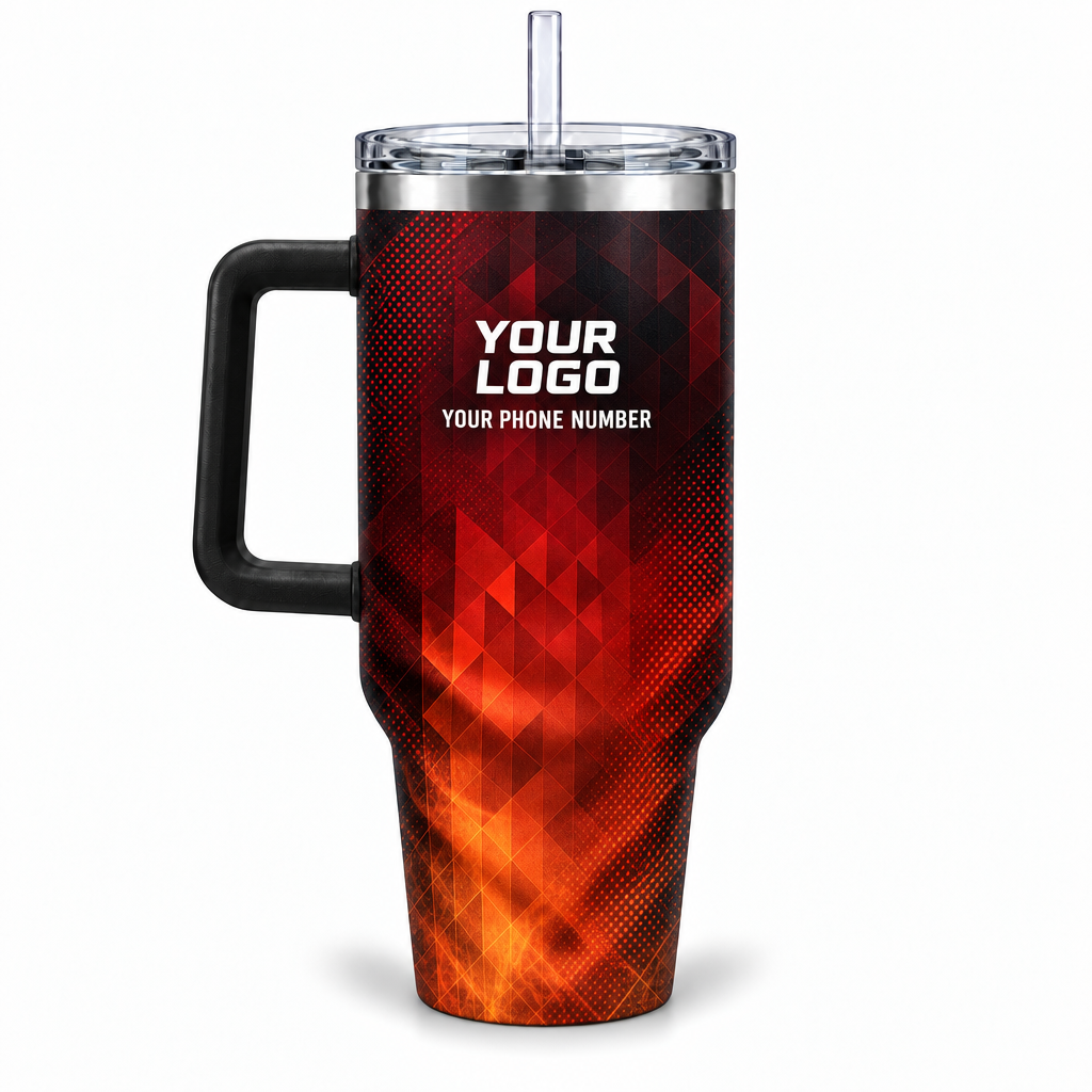 HVA001 personalized tumbler 40oz back product mockup