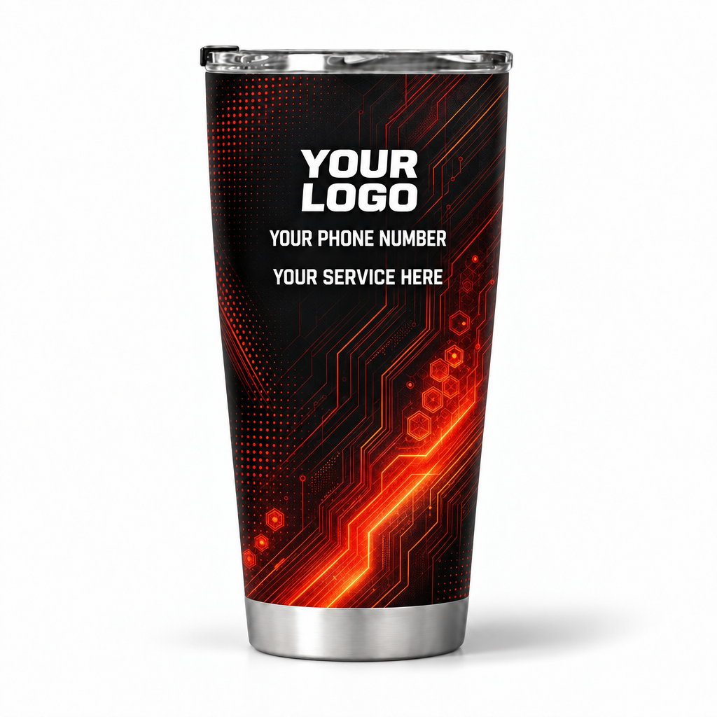 HVA007 personalized tumbler 20oz back product mockup