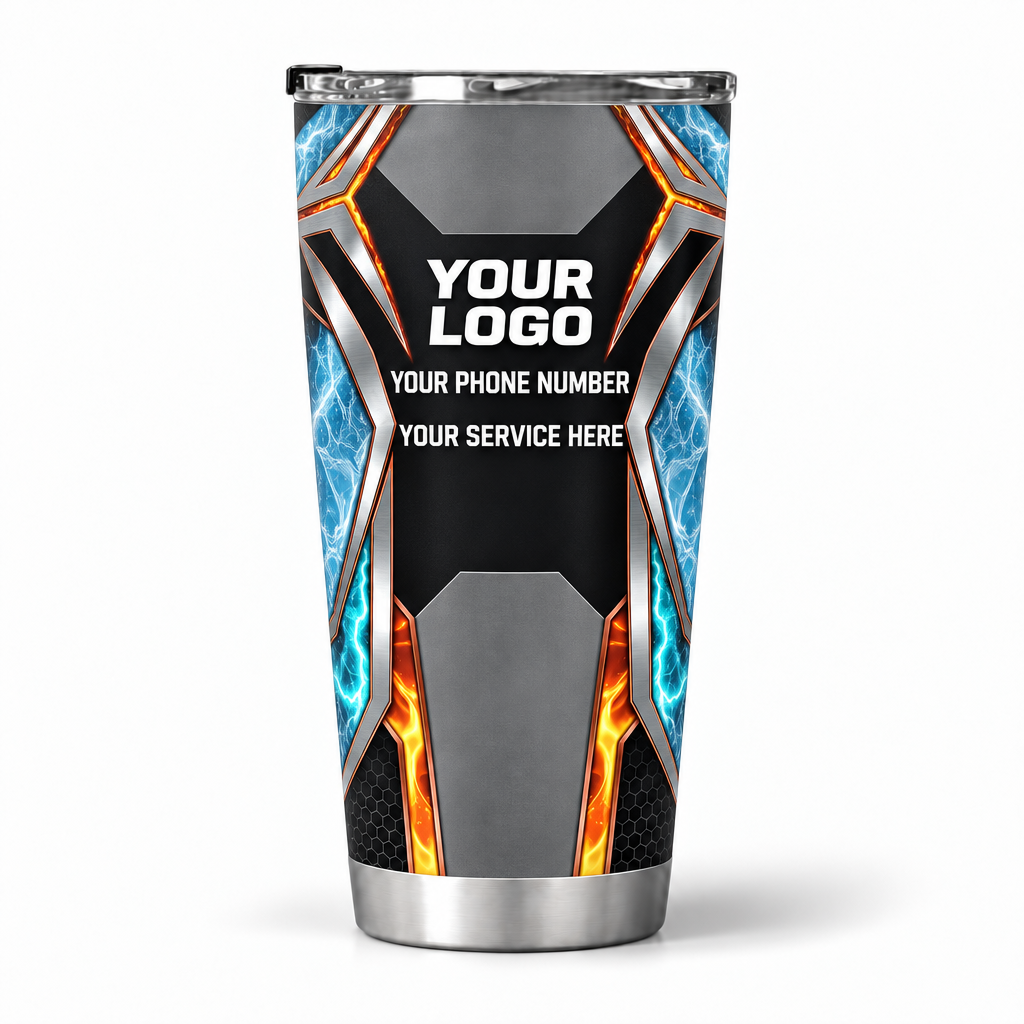 HVPBR02 personalized tumbler 20oz back product mockup