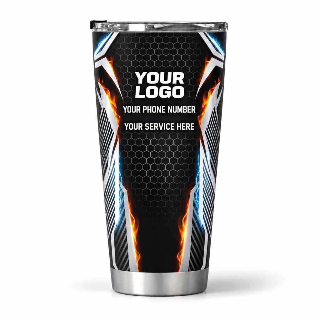 HVPBR05 personalized tumbler 20oz back product mockup