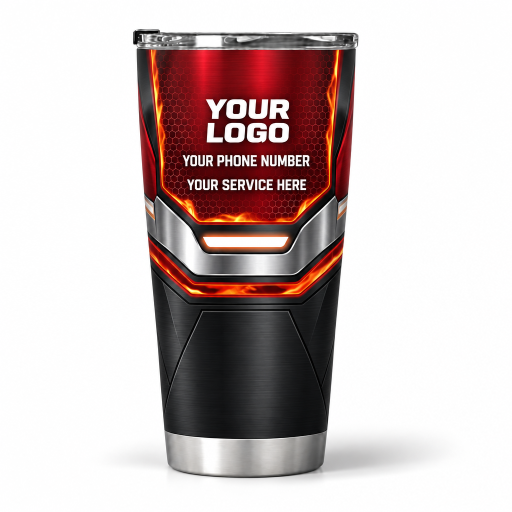 HVPR08 personalized tumbler 20oz back product mockup