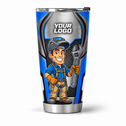 IRONMC01B personalized tumbler 20oz front product mockup