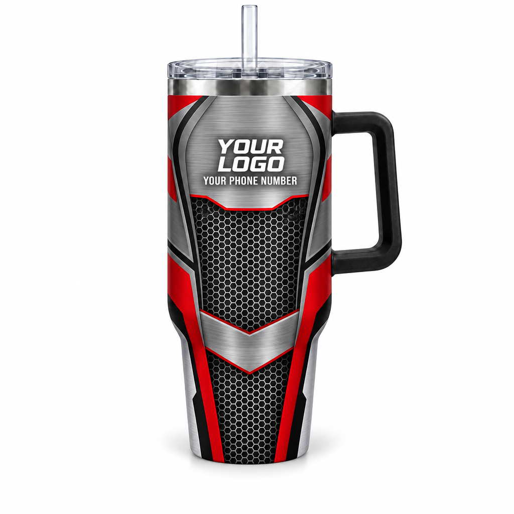 IRONMC01R personalized tumbler 40oz front product mockup