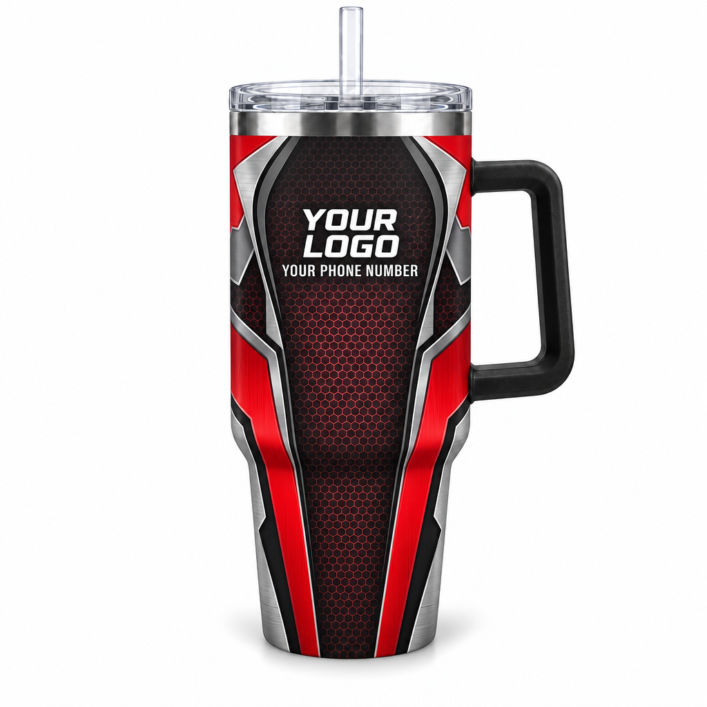 IRONMC02R personalized tumbler 40oz front product mockup