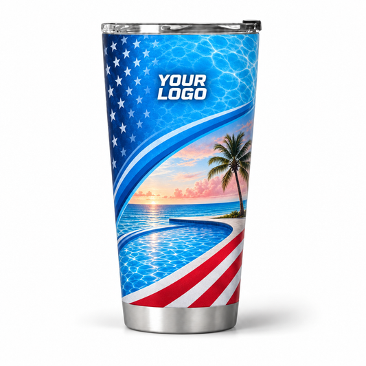 PSN060 personalized tumbler 20oz front product mockup