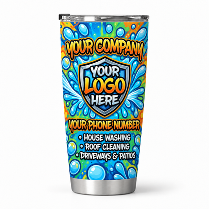 PW0010 personalized tumbler 20oz back product mockup
