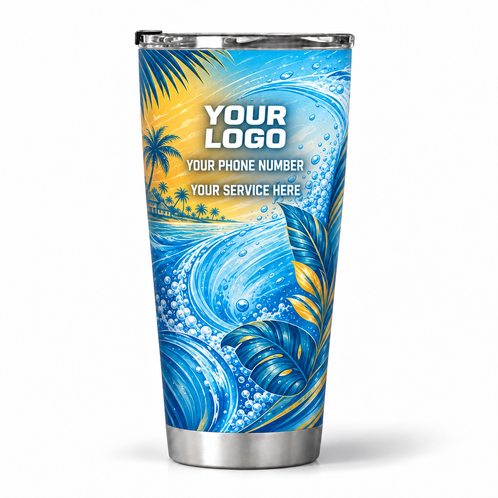 PW0054 personalized tumbler 20oz back product mockup