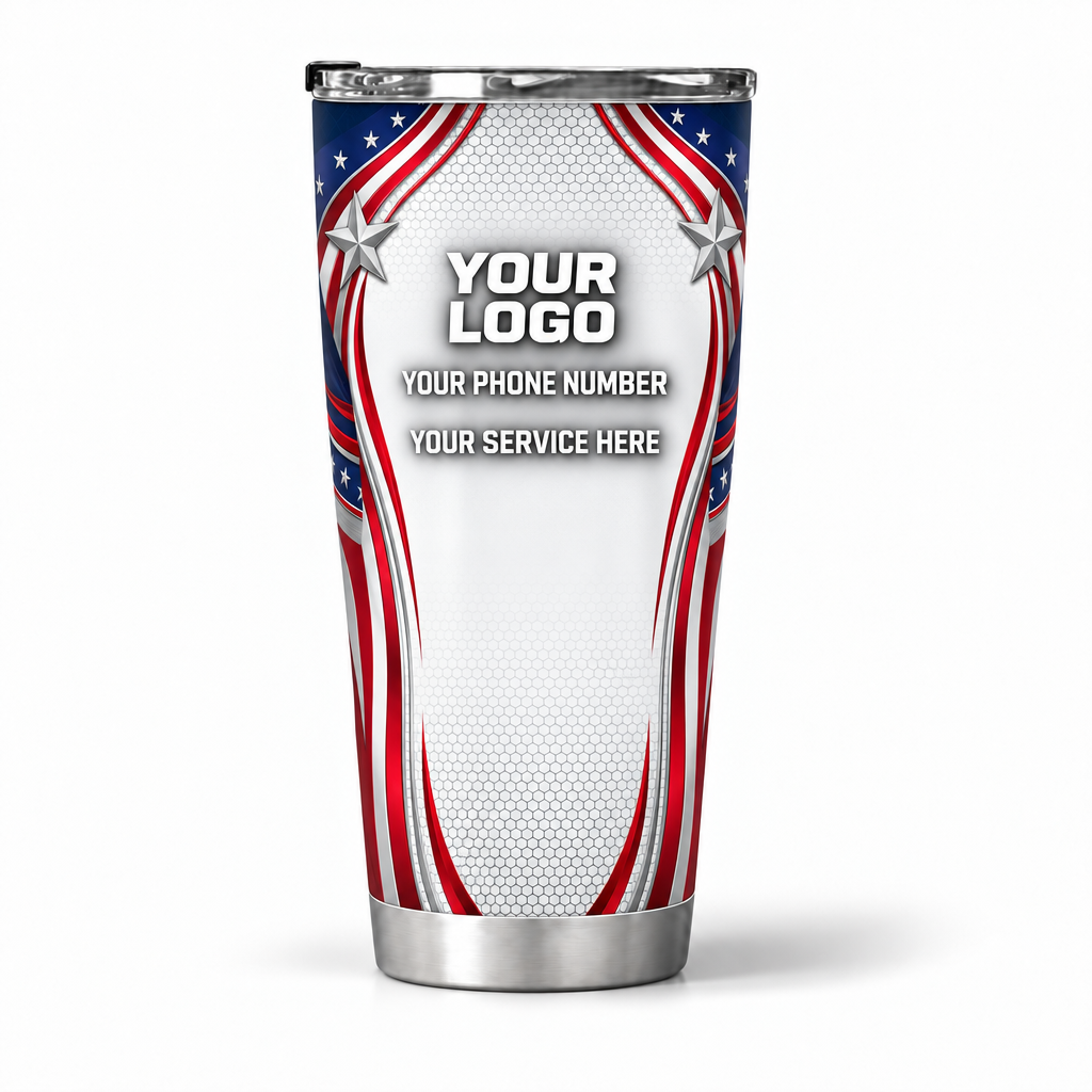 USP10 personalized tumbler 20oz back product mockup