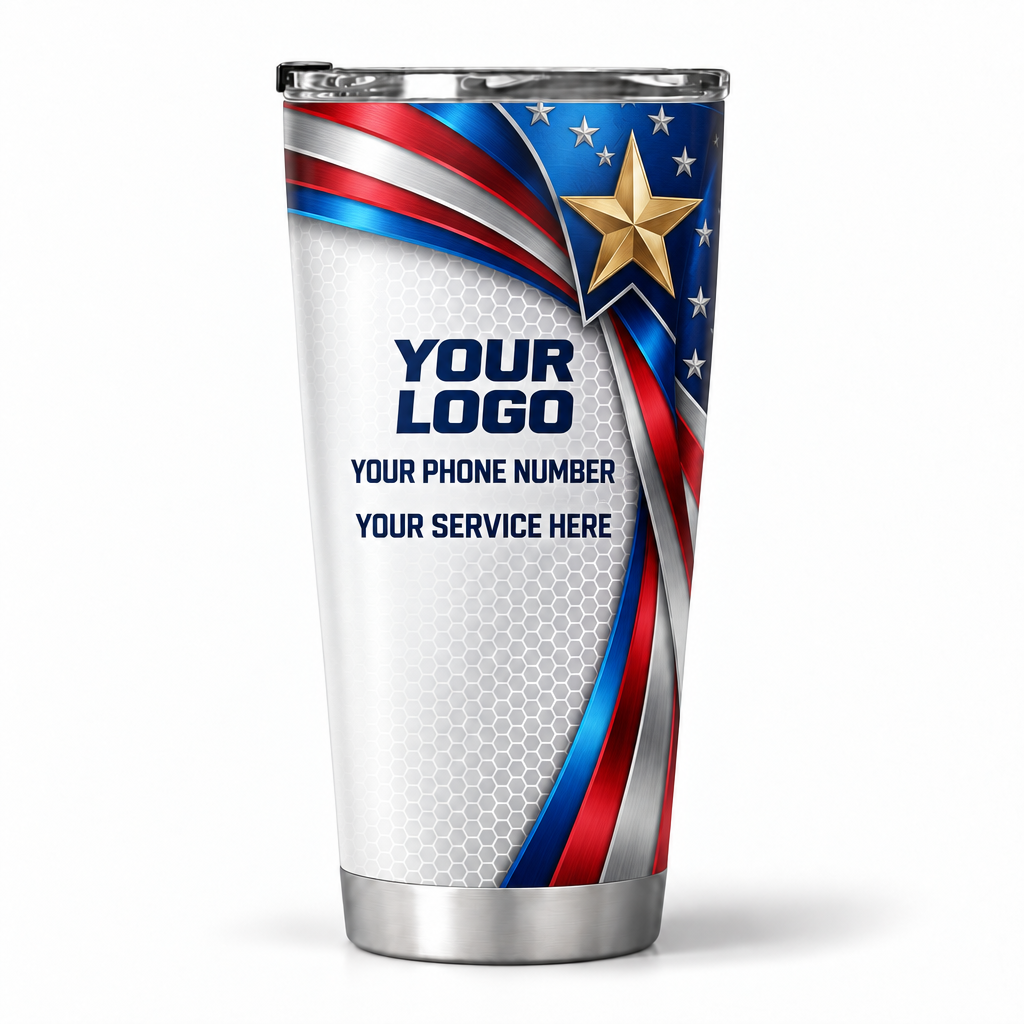 USP11 personalized tumbler 20oz back product mockup