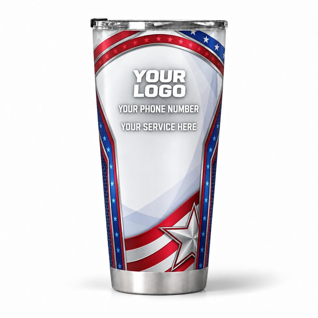 USP12 personalized tumbler 20oz back product mockup