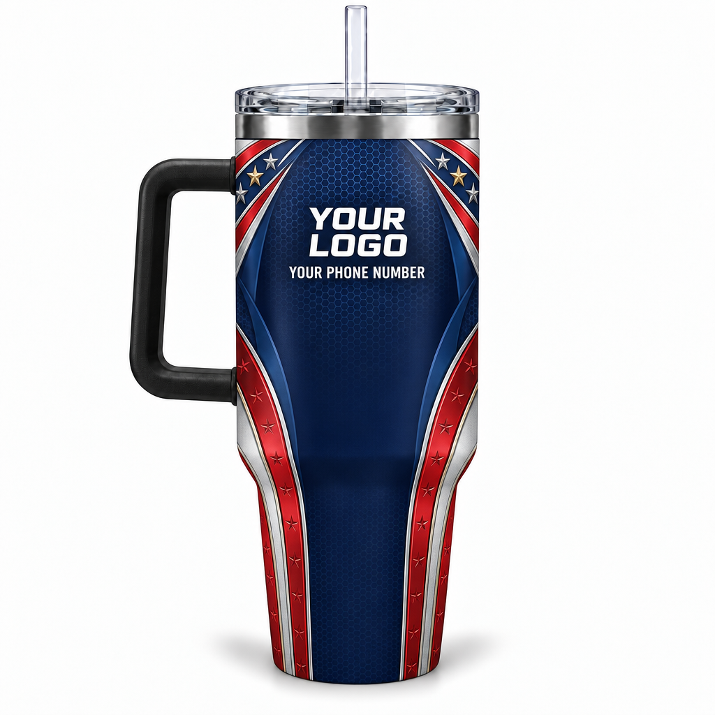 USP14 personalized tumbler 40oz back product mockup