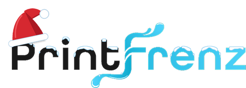 PrintFrenz logo with Santa hat
