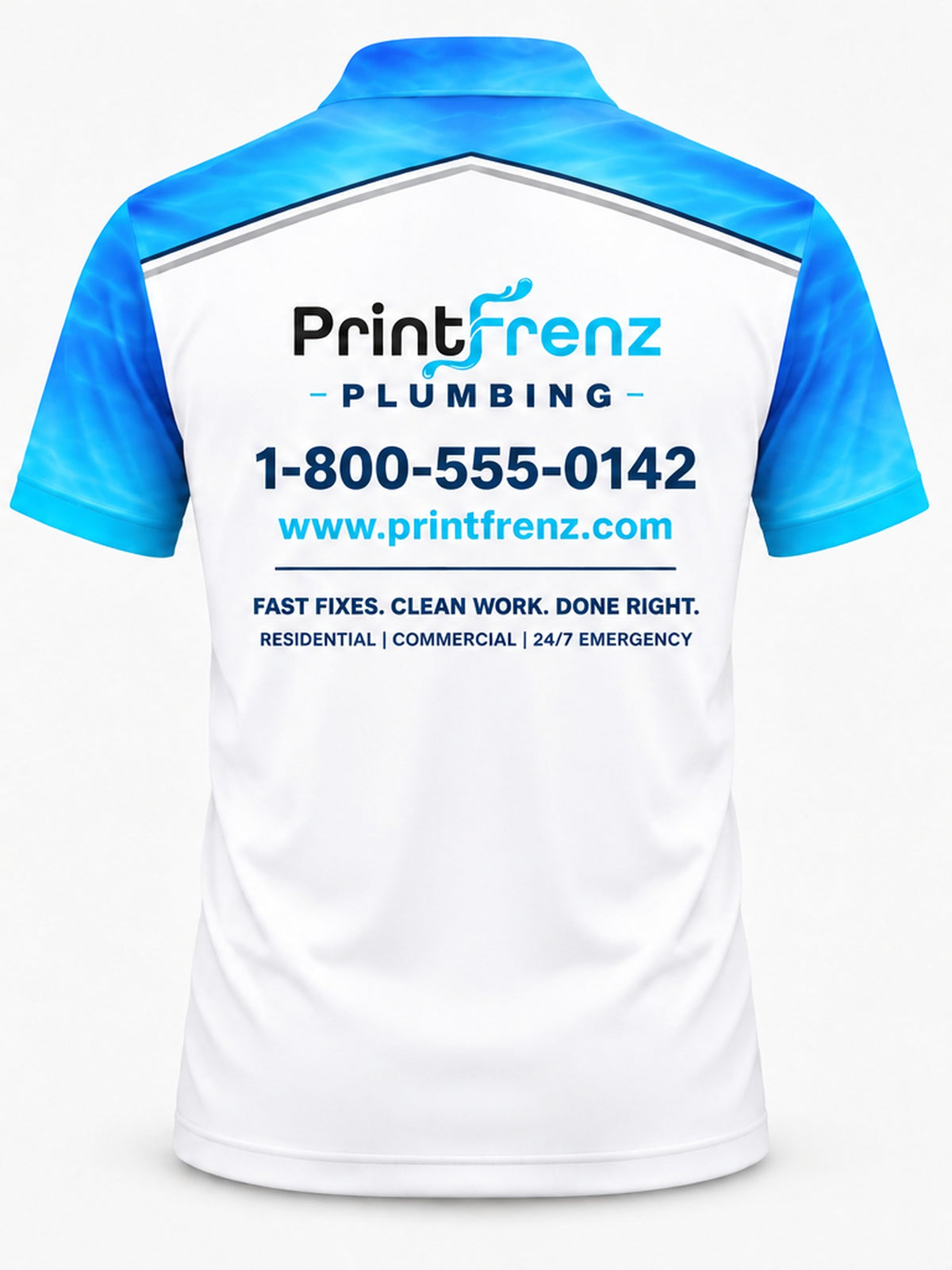PLP001 - Custom Plumbing Polo - Aqua Yoke - back