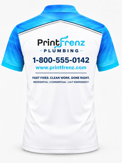 PLP001 - Custom Plumbing Polo - Aqua Yoke - back