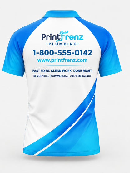 PLP003 - Custom Plumbing Polo - Raglan Sweep - back
