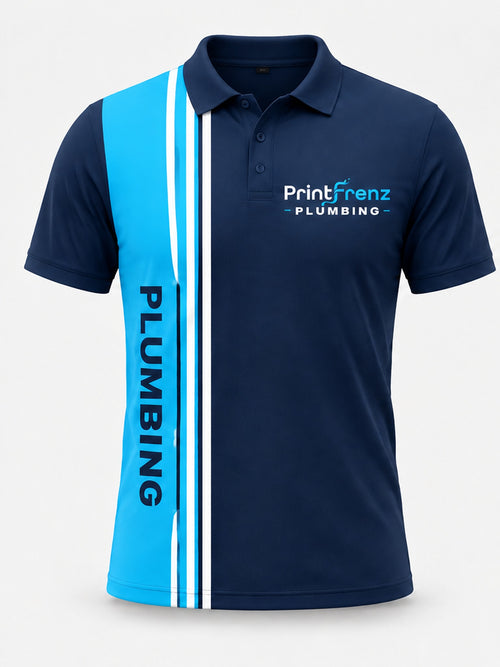 PLP004 - Custom Plumbing Polo - Vertical Band - front