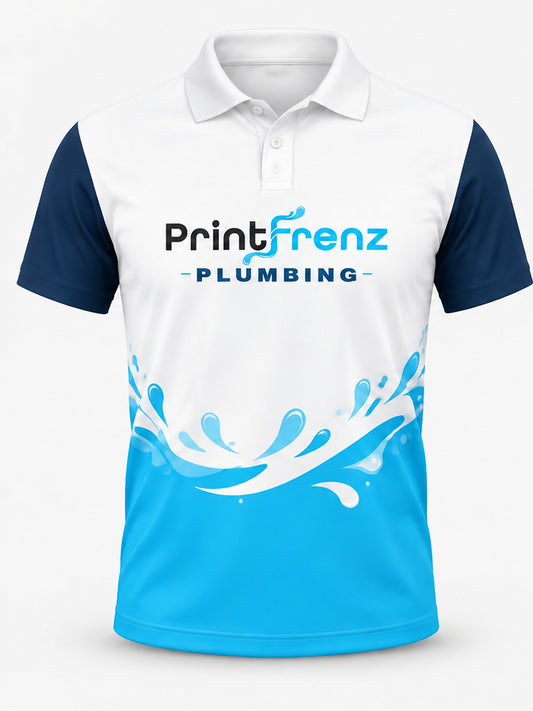 PLP005 - Custom Plumbing Polo - Splash Hem - front