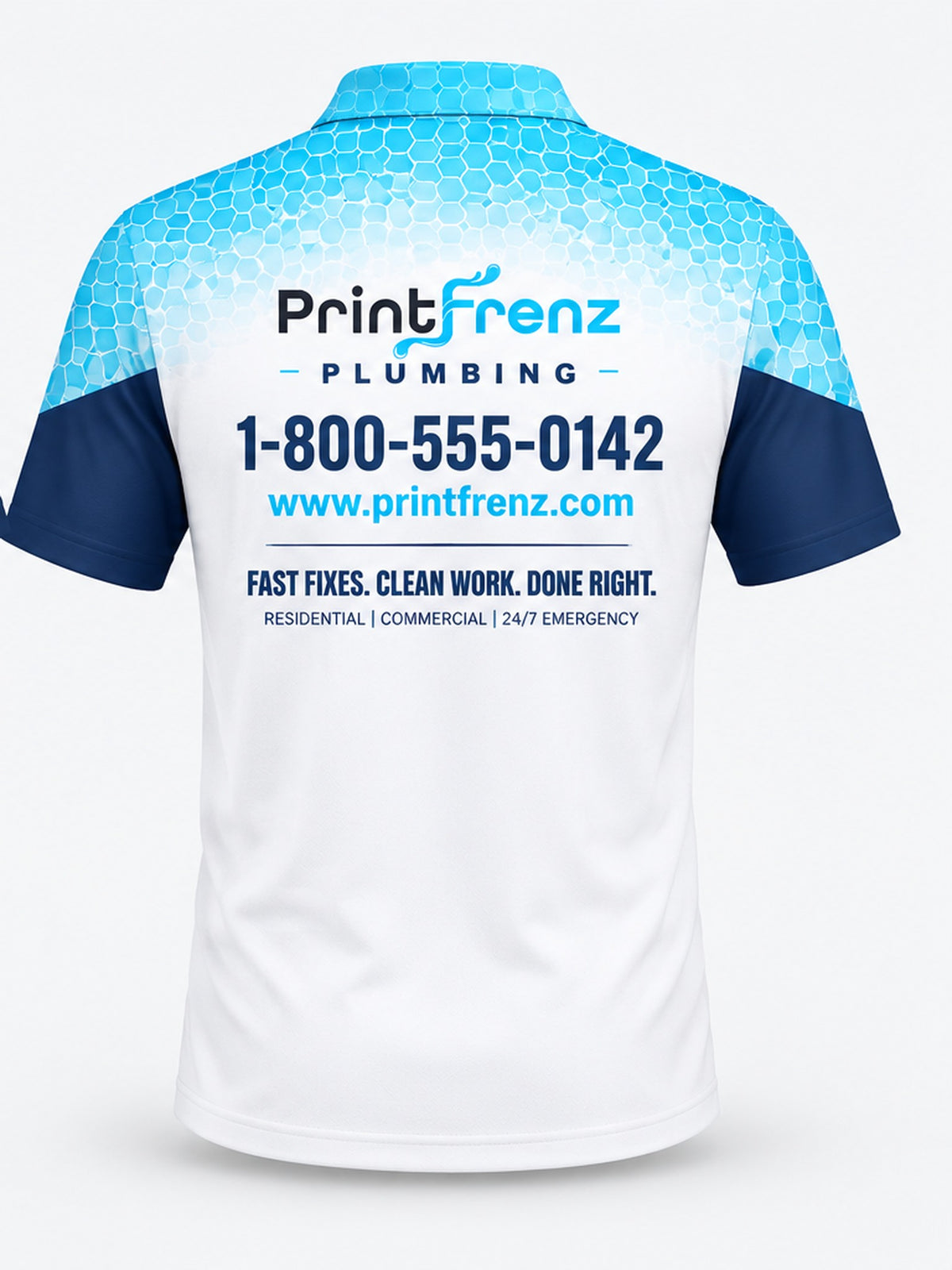 PLP006 - Custom Plumbing Polo - Hex Yoke - back