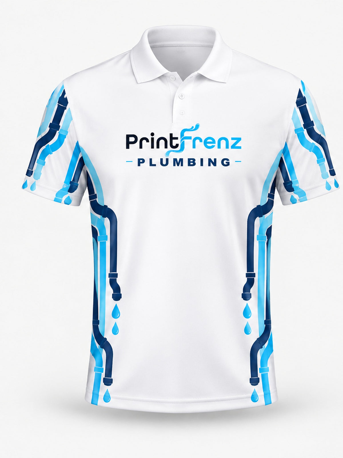 PLP008 - Custom Plumbing Polo - Pipe Lines - front