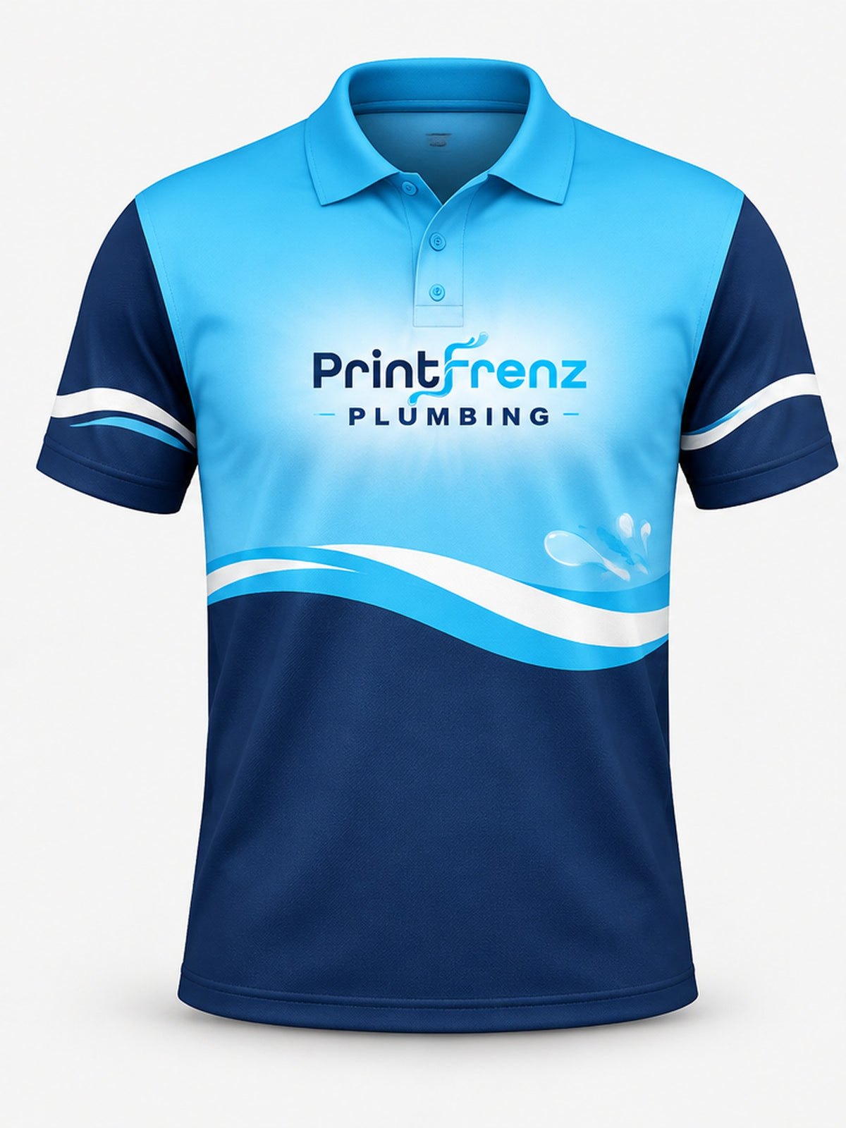 PLP009 - Custom Plumbing Polo - Wave Band - front