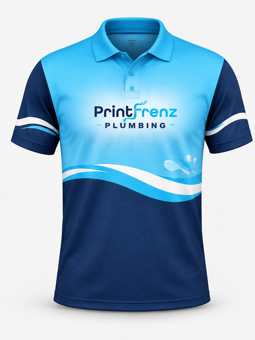 PLP009 - Custom Plumbing Polo - Wave Band - front