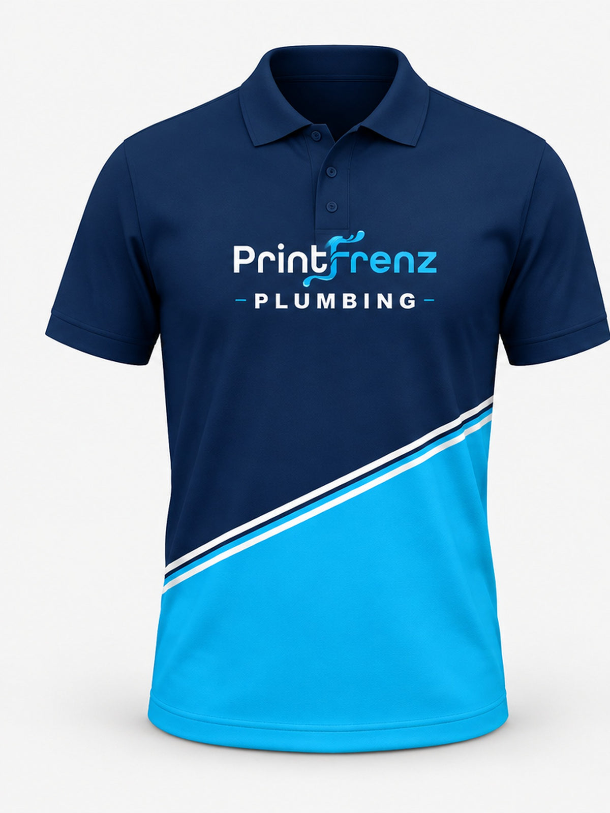 PLP010 - Custom Plumbing Polo - Diagonal Split - front