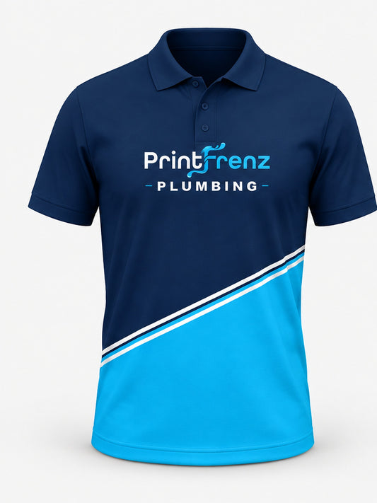PLP010 - Custom Plumbing Polo - Diagonal Split - front