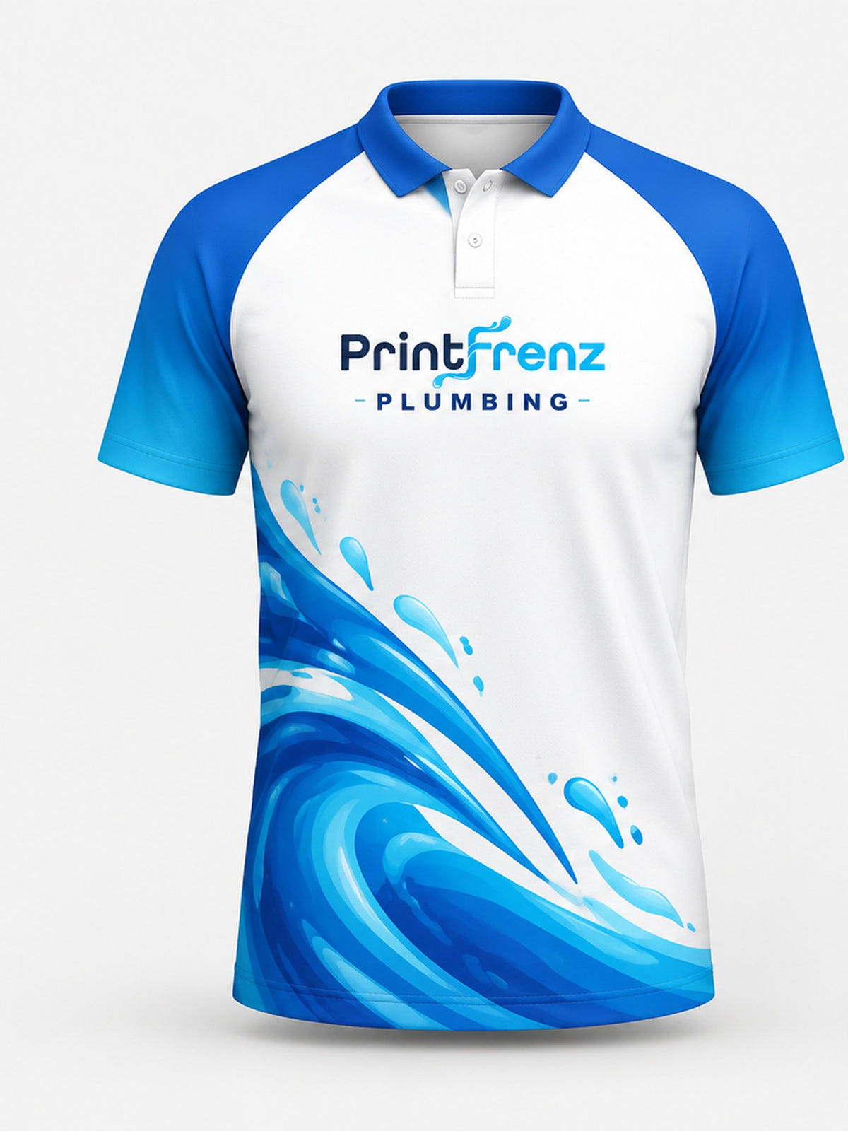 PLP011 - Custom Plumbing Polo - Water Swirl - front
