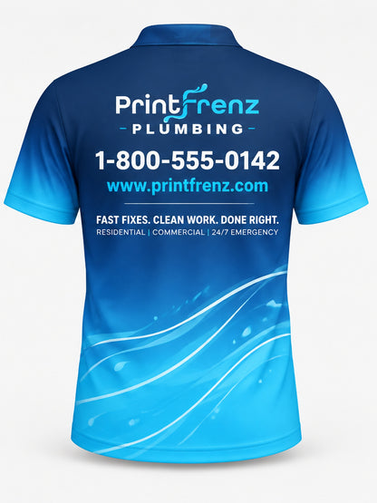 PLP012 - Custom Plumbing Polo - Ombre Flow - back