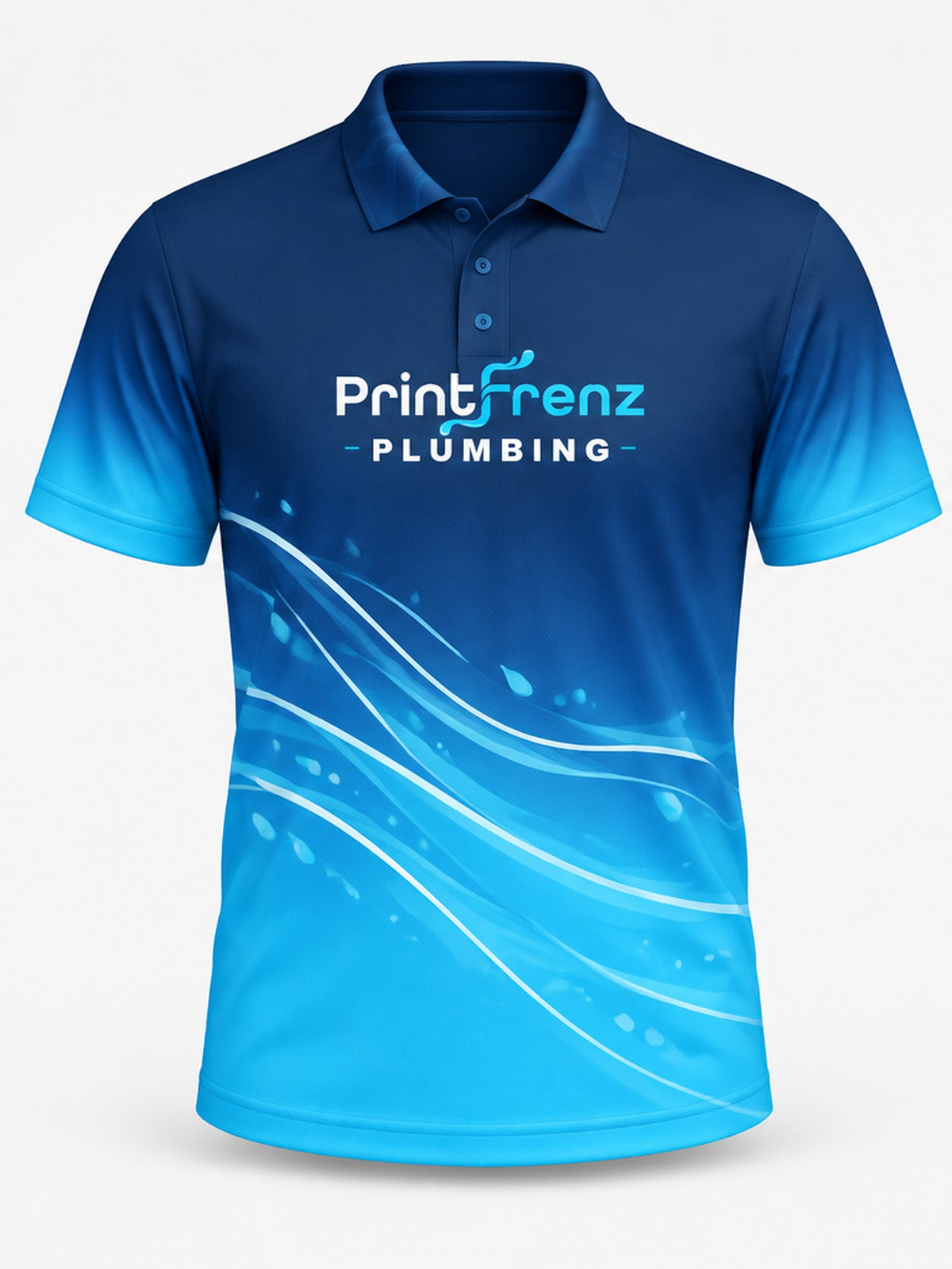 PLP012 - Custom Plumbing Polo - Ombre Flow - front