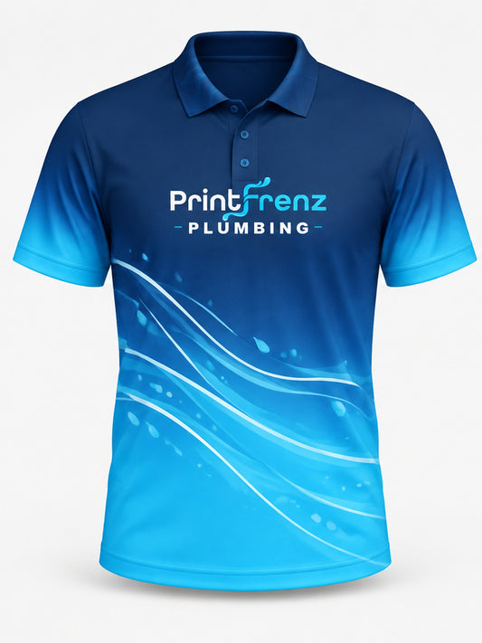 PLP012 - Custom Plumbing Polo - Ombre Flow - front
