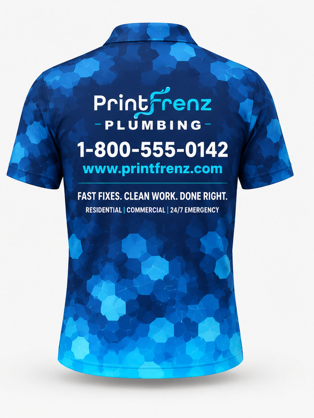 PLP013 - Custom Plumbing Polo - Hex Camo - back