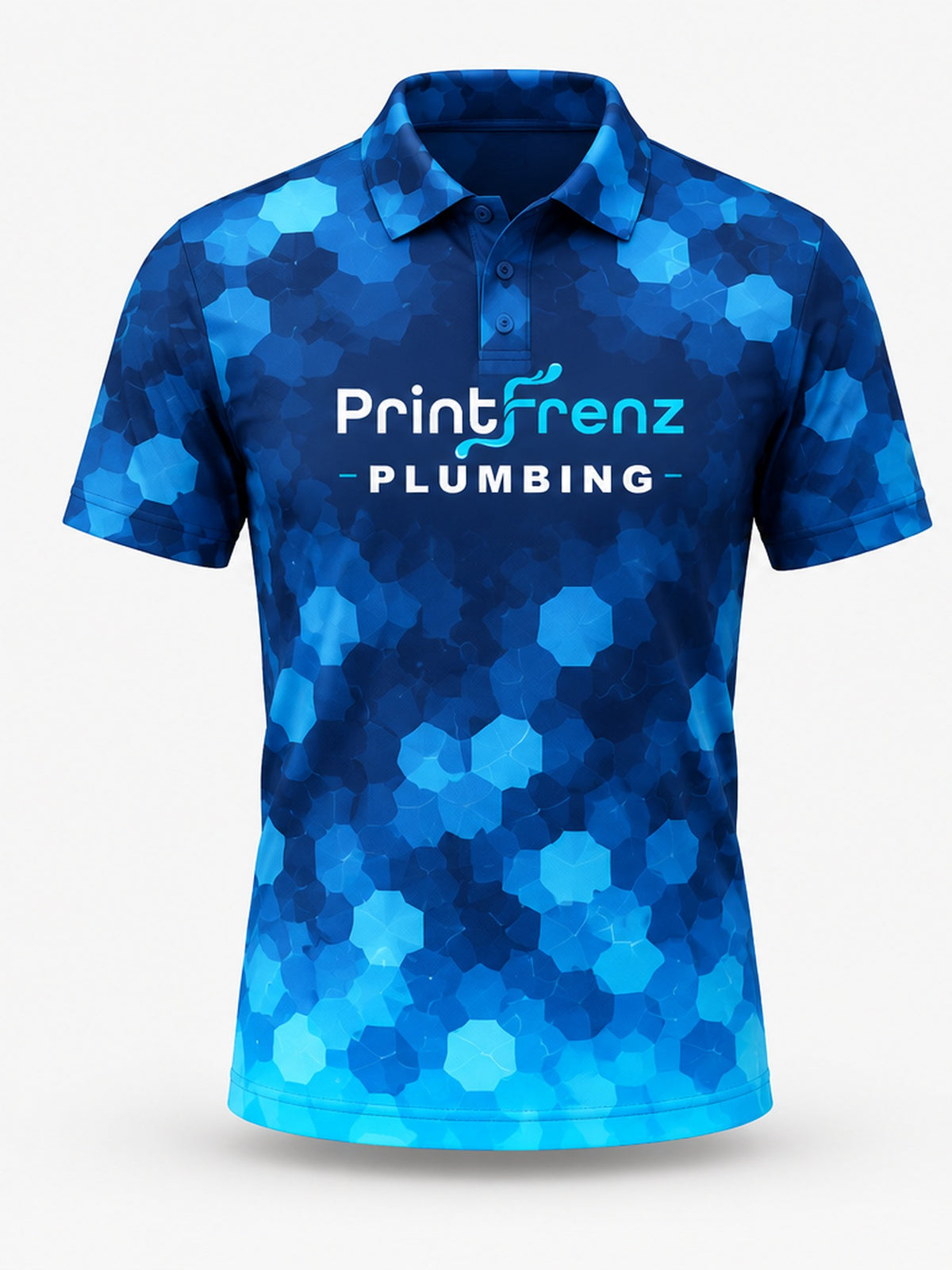 PLP013 - Custom Plumbing Polo - Hex Camo - front