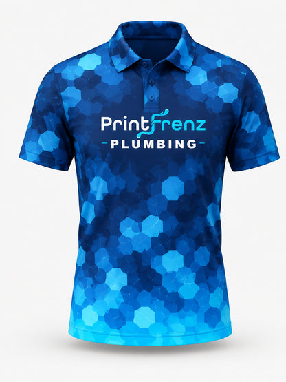 PLP013 - Custom Plumbing Polo - Hex Camo - front