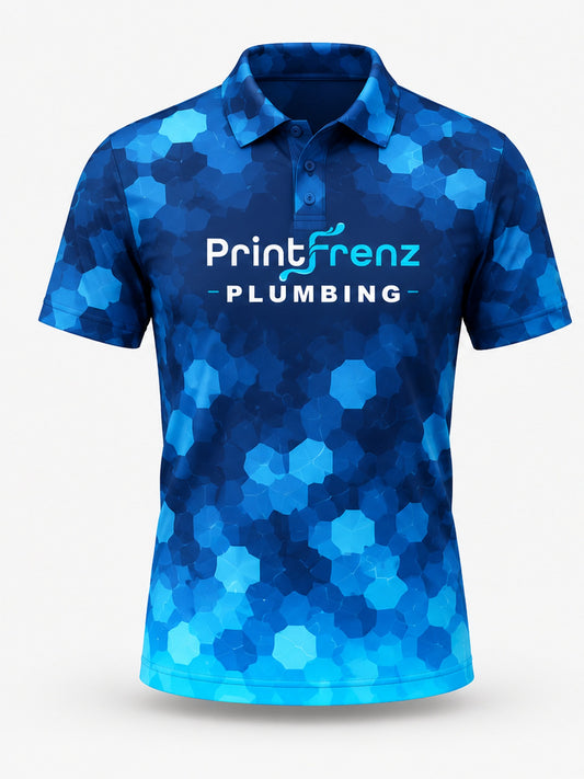 PLP013 - Custom Plumbing Polo - Hex Camo - front