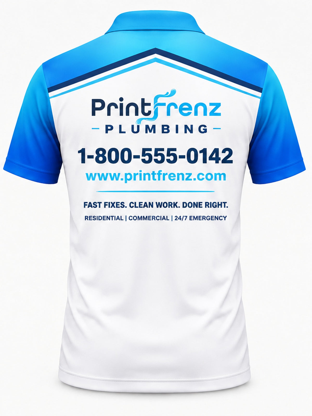 PLP014 - Custom Plumbing Polo - Chevron Stripes - back