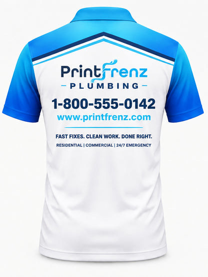 PLP014 - Custom Plumbing Polo - Chevron Stripes - back