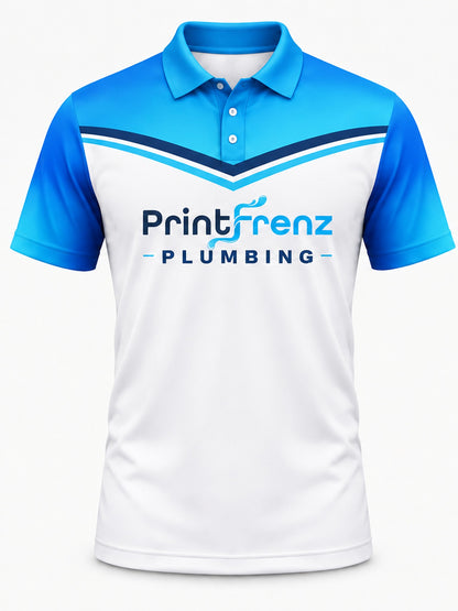 PLP014 - Custom Plumbing Polo - Chevron Stripes - front